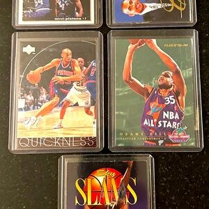 Charles Barkley & Grant Hill NBA Basketball Trading Cards Medley Package (5)